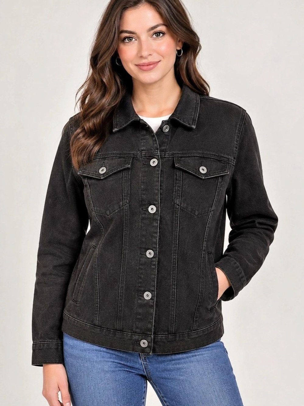 Style&Co Black Denim Jacket Size Small